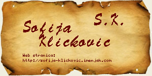 Sofija Kličković vizit kartica
